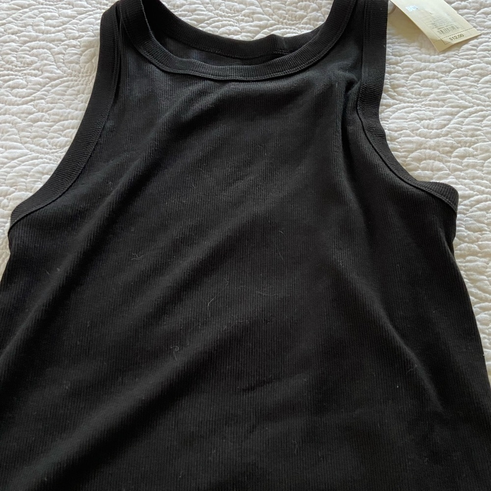 a new day Black Ribbed Sleeveless Tank Top Bodysuit Size Large - Picture 6 of 12